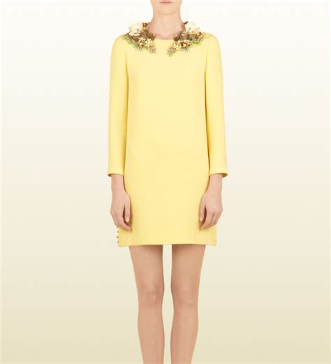 gucci yellow dress 2017|gucci women's dresses.